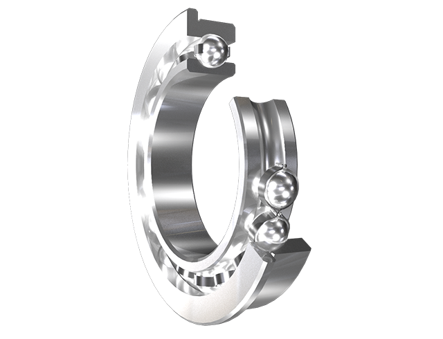 Deep groove ball bearing with flanged outer ring