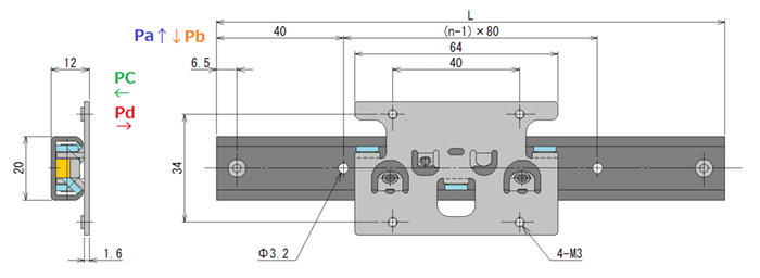 Standard size table (stainless steel rail): 20 SW series